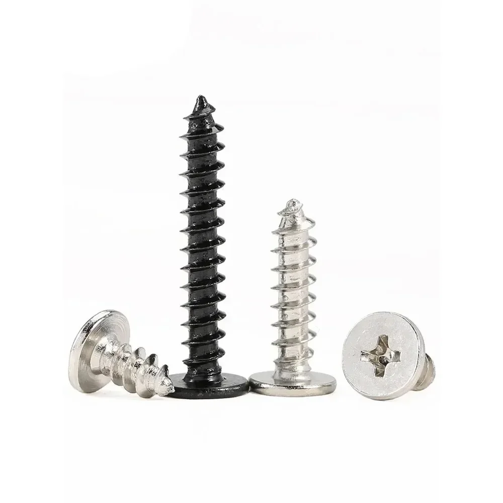 Black/Nickel Plated Cabon Steel Phillips Thin Flat Head Self-tapping Screw - Image 6