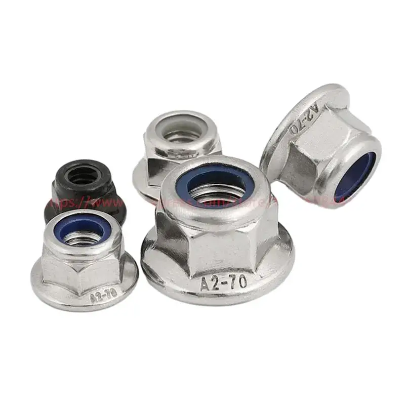 304 Stainless / Carbon Steel Hexagon Flange Nylon Lock Nut - Image 3