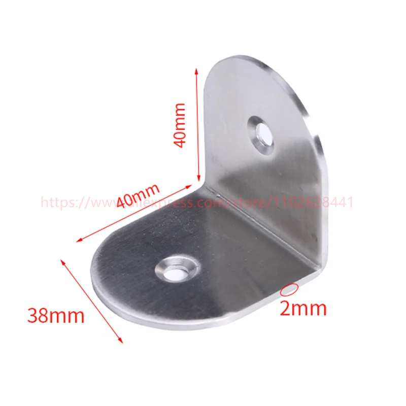 10PCS L Shaped Corner Brackets 90 Degree Right Angle Stainless Steel Bracket For Wood Furniture Bedframe Cabinet