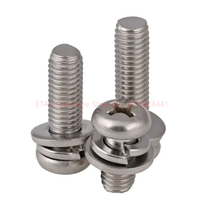304 Stainless Steel Phillips Cross Screw Washer Spring Gaskets Sets - Image 3
