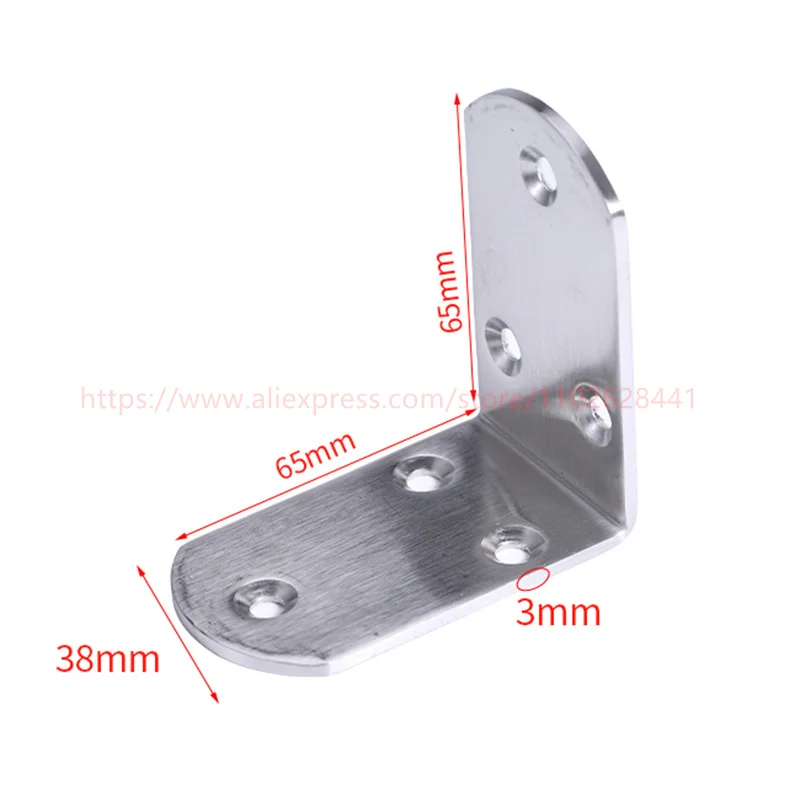 10PCS L Shaped Corner Brackets 90 Degree Right Angle Stainless Steel Bracket For Wood Furniture Bedframe Cabinet - Image 5
