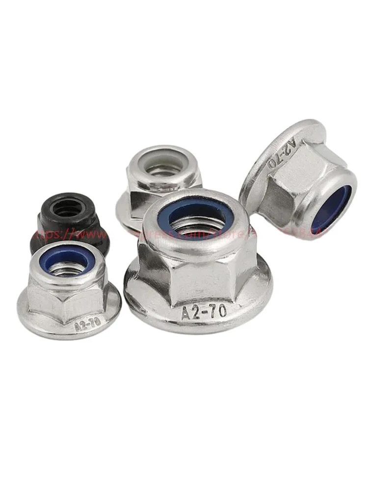 304 Stainless / Carbon Steel Hexagon Flange Nylon Lock Nut - Image 5