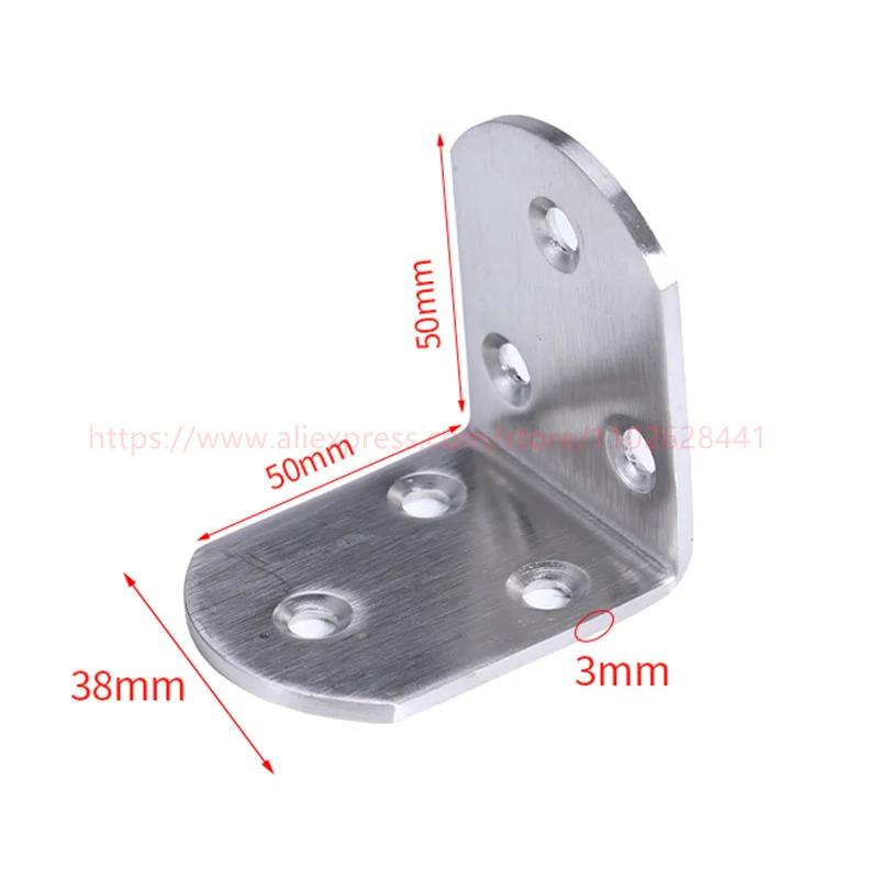 10PCS L Shaped Corner Brackets 90 Degree Right Angle Stainless Steel Bracket For Wood Furniture Bedframe Cabinet - Image 4