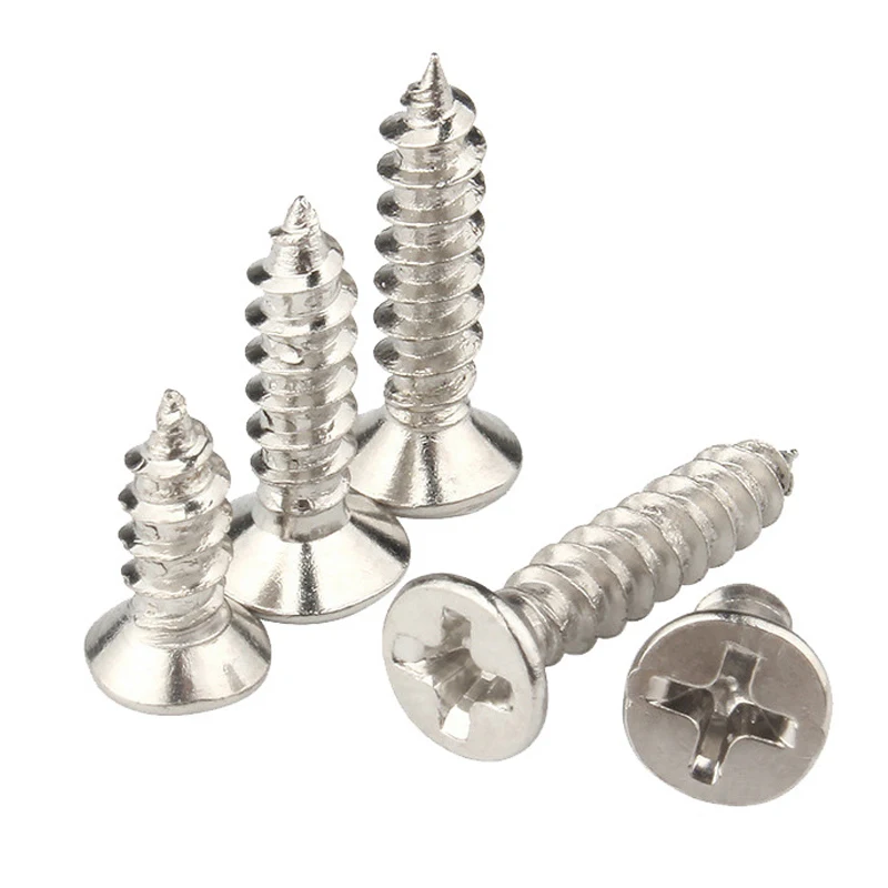 Nickle Plated Cabon Steel Cross Countersunk Screw - Image 2