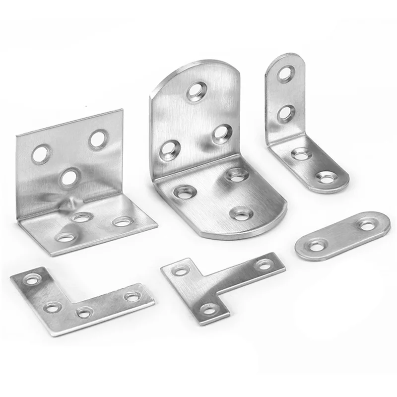 10PCS L Shaped Corner Brackets 90 Degree Right Angle Stainless Steel Bracket For Wood Furniture Bedframe Cabinet - Image 7