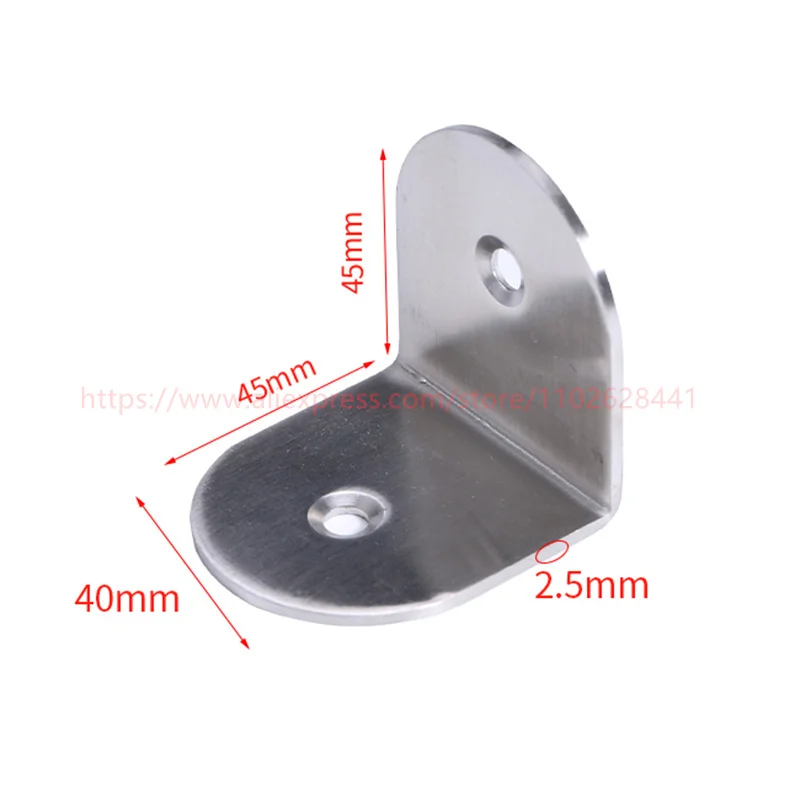 10PCS L Shaped Corner Brackets 90 Degree Right Angle Stainless Steel Bracket For Wood Furniture Bedframe Cabinet - Image 3