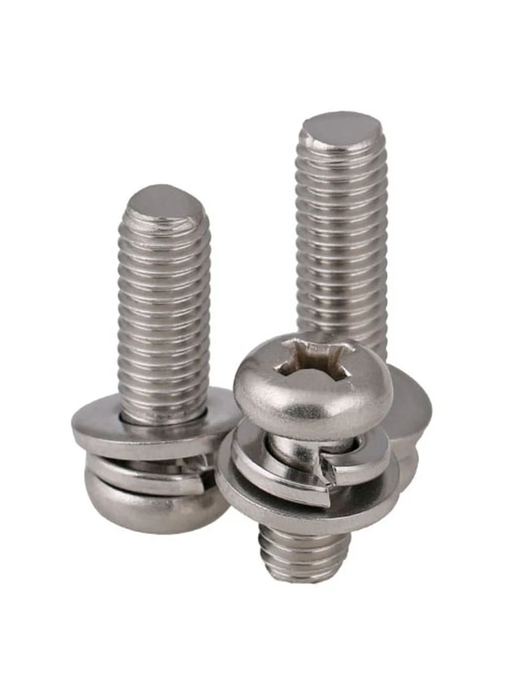 304 Stainless Steel Phillips Cross Screw Washer Spring Gaskets Sets - Image 6