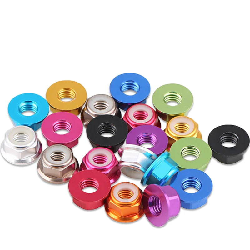Anodized Colourful Aluminum Flange Nylon Lock Nut - Image 2