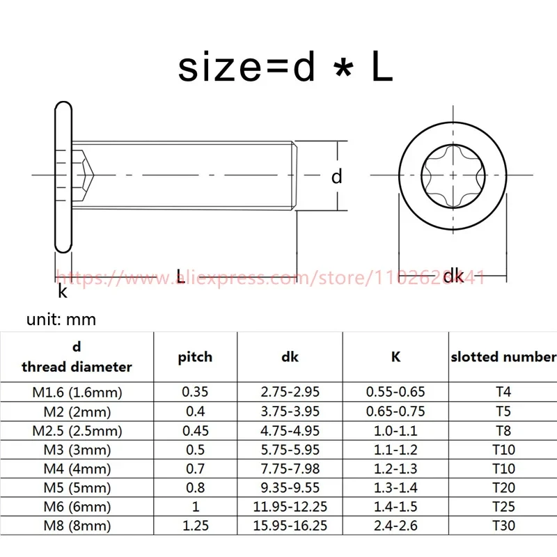 304 Stainless Steel CM Flat Thin Head Torx Screws - Image 5