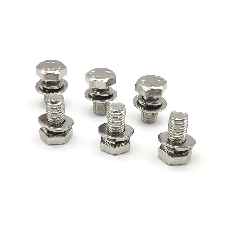 GB9074.17 304 Stainless Steel Hexagon Bolt + Spring Lock Washers + Plain Washer - Image 5