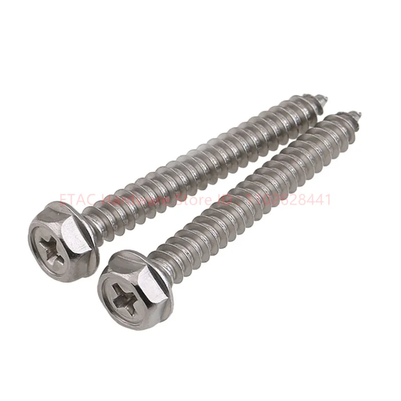 304 Stainless Steel Cross Hex Flange Self Tapping Screw - Image 4