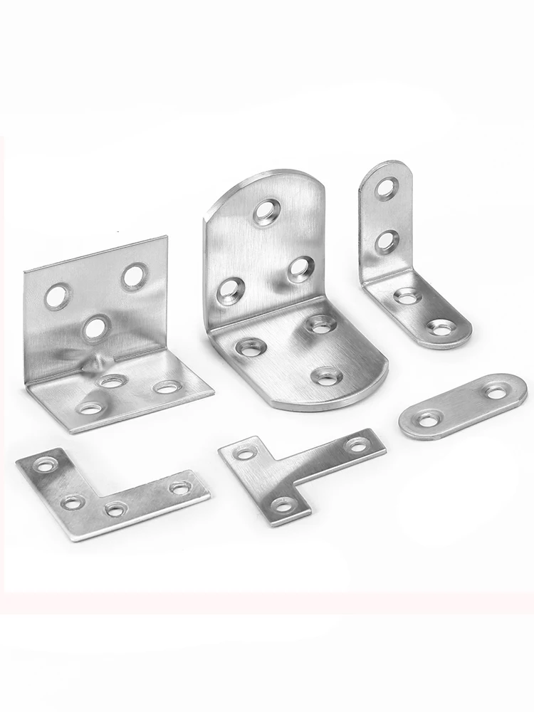 10PCS L Shaped Corner Brackets 90 Degree Right Angle Stainless Steel Bracket For Wood Furniture Bedframe Cabinet - Image 8