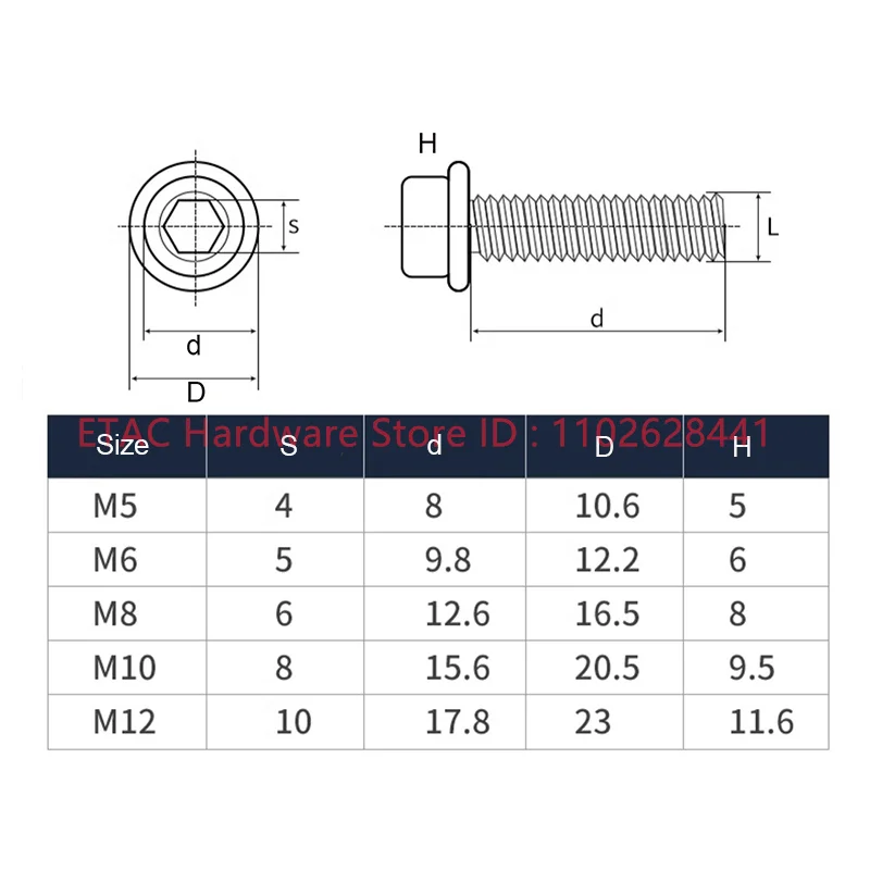 304 Stainless Steel Hex Socket Flange Screw - Image 6
