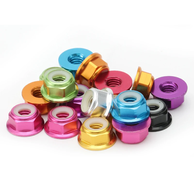Din6926 Colorful Aluminum Hex Flange Nylon Insert Lock Nut - Image 2