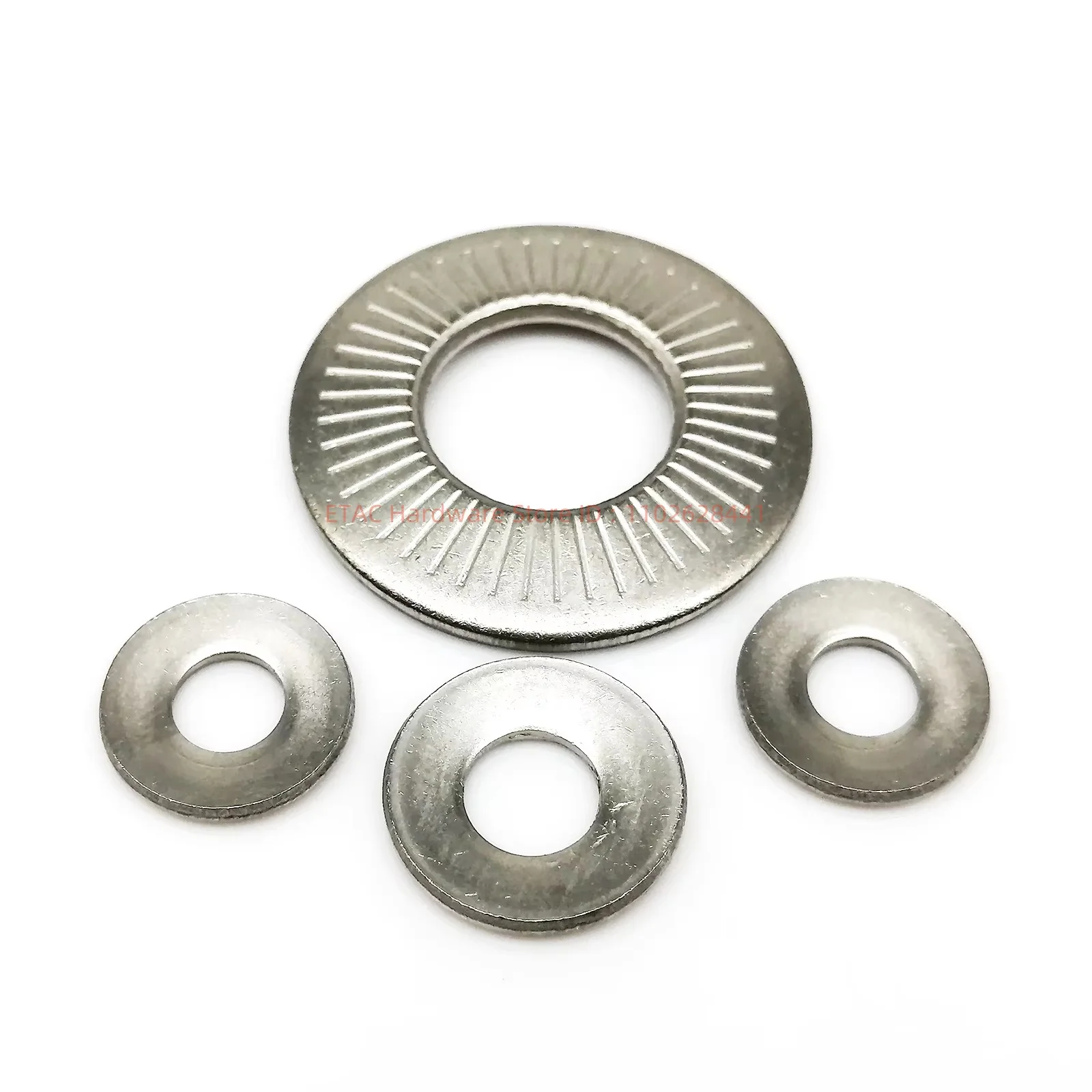 NFE25-511 304 Stainless Steel Disc Spring Serrated Lock Washer - Image 2