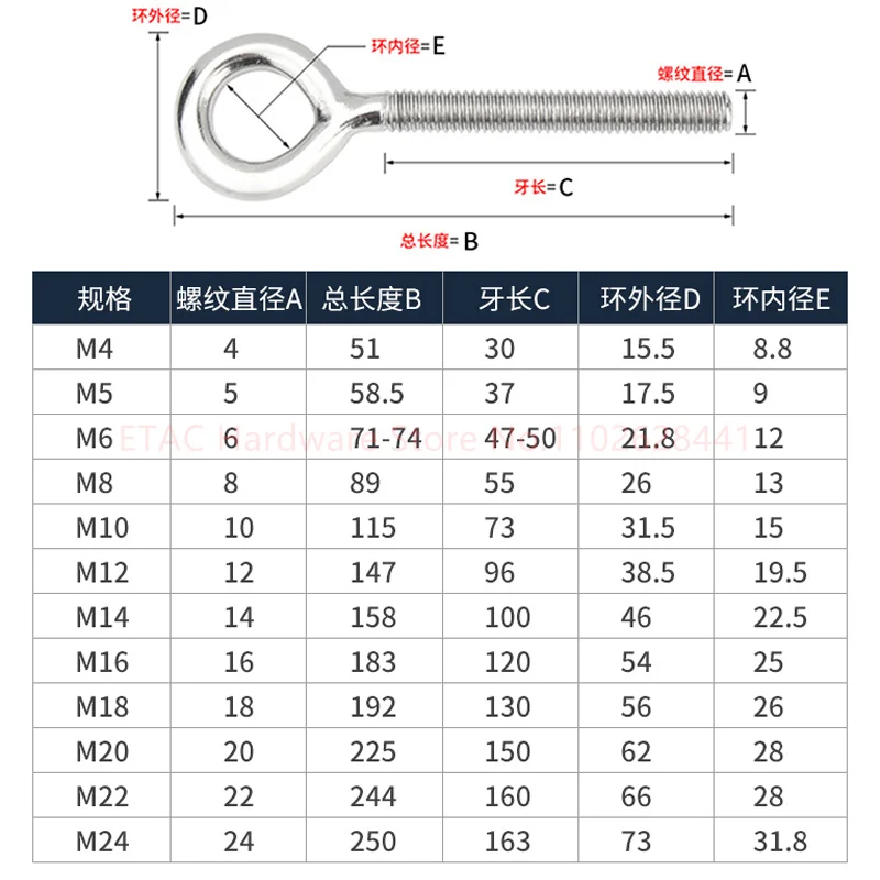 304 Stainless Steel Sheep Eye Screw - Image 5