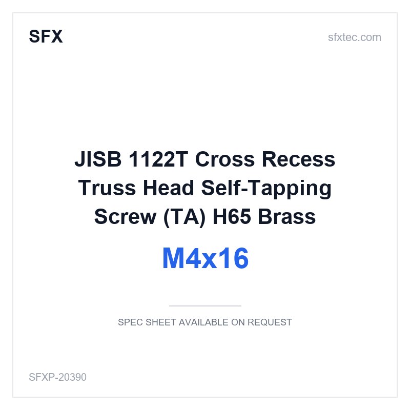 JISB 1122T Cross Recess Truss Head Self-Tapping Screw (TA) M4x16 H65 Brass