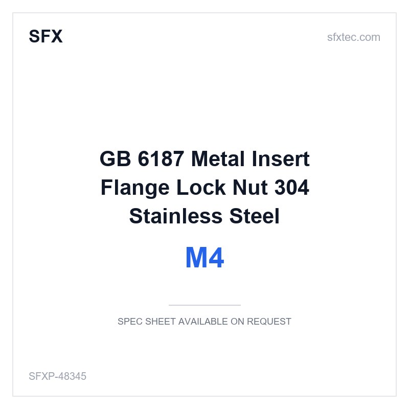 GB 6187 Metal Insert Flange Lock Nut M4 304 Stainless Steel