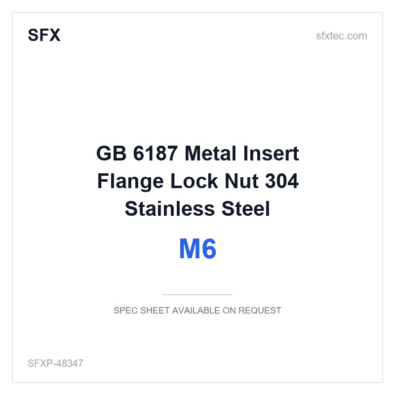 GB 6187 Metal Insert Flange Lock Nut M6 304 Stainless Steel