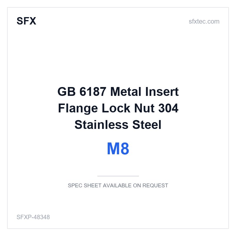 GB 6187 Metal Insert Flange Lock Nut M8 304 Stainless Steel