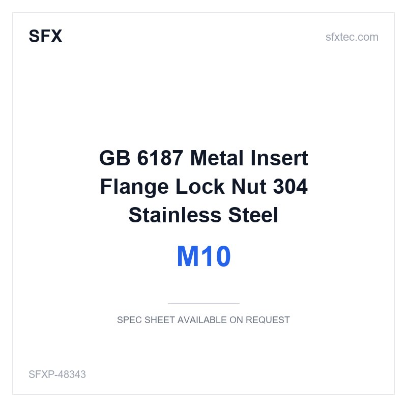 GB 6187 Metal Insert Flange Lock Nut M10 304 Stainless Steel