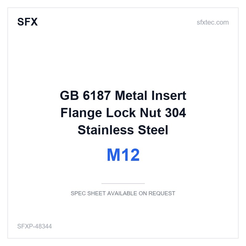 GB 6187 Metal Insert Flange Lock Nut M12 304 Stainless Steel