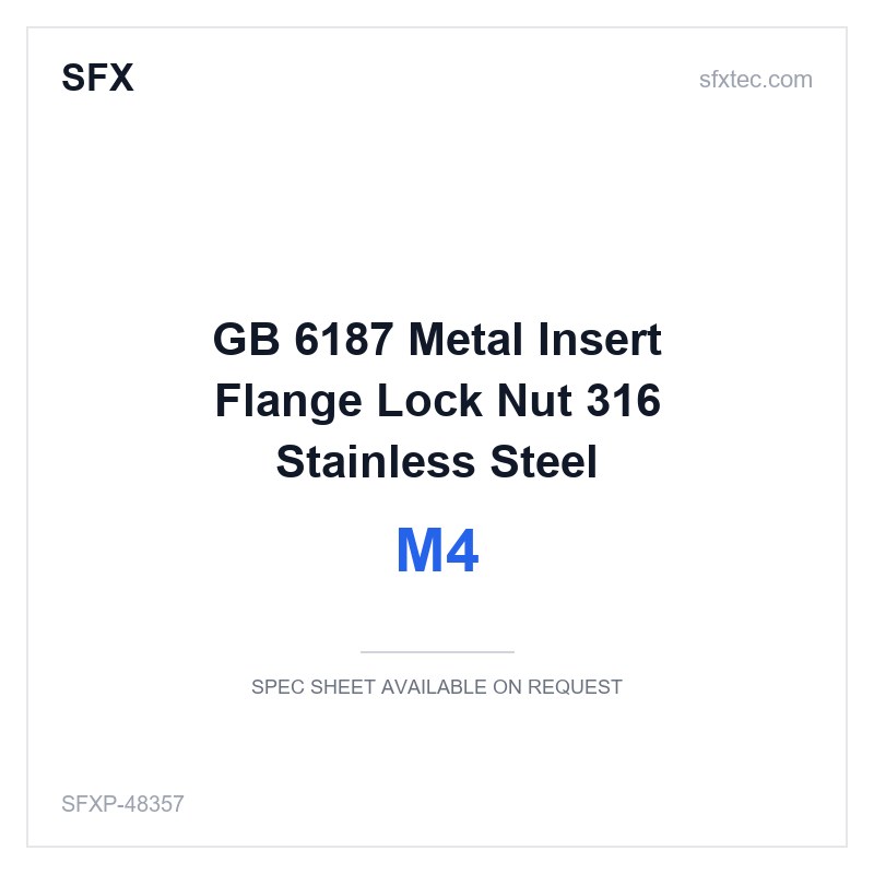 GB 6187 Metal Insert Flange Lock Nut M4 316 Stainless Steel