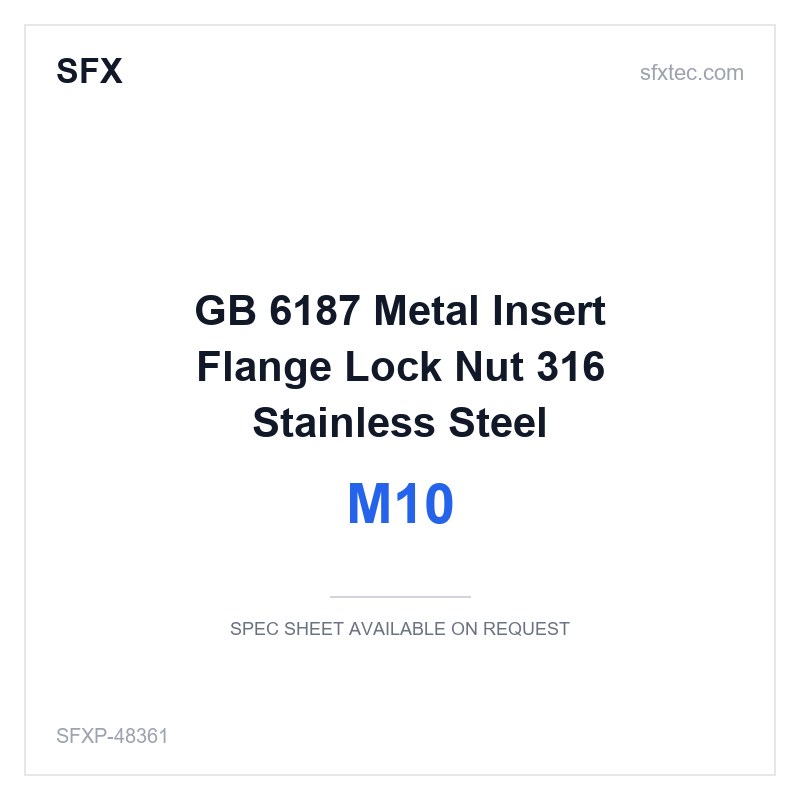 GB 6187 Metal Insert Flange Lock Nut M10 316 Stainless Steel