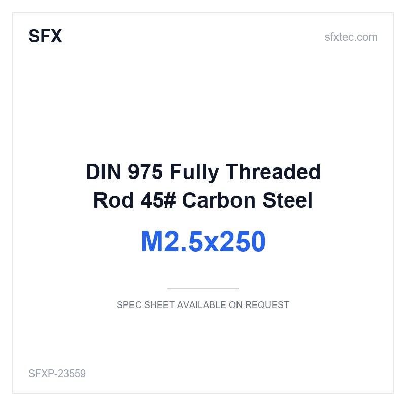 DIN 975 Fully Threaded Rod M2.5x250 45# Carbon Steel