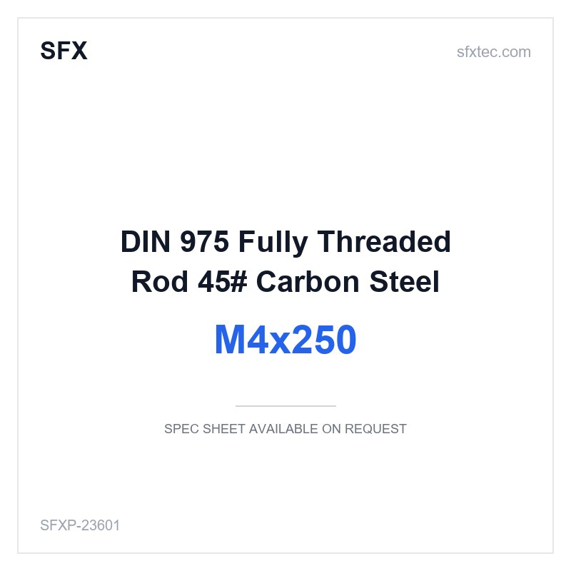 DIN 975 Fully Threaded Rod M4x250 45# Carbon Steel