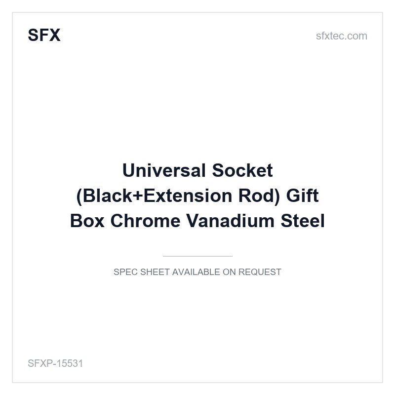 Universal Socket (Black+Extension Rod) Gift Box Chrome Vanadium Steel