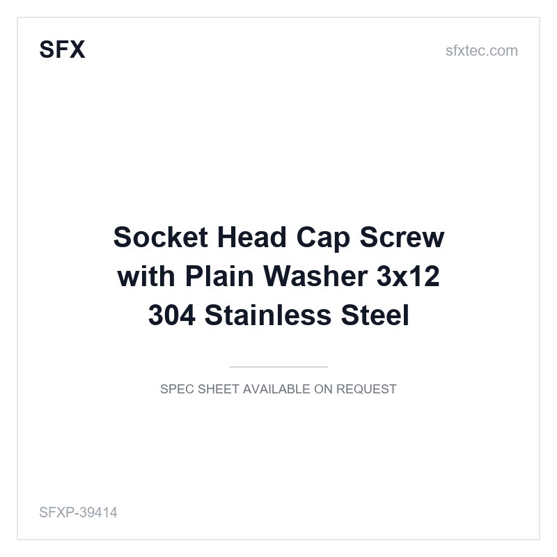 Socket Head Cap Screw with Plain Washer Φ3x12 304 Stainless Steel