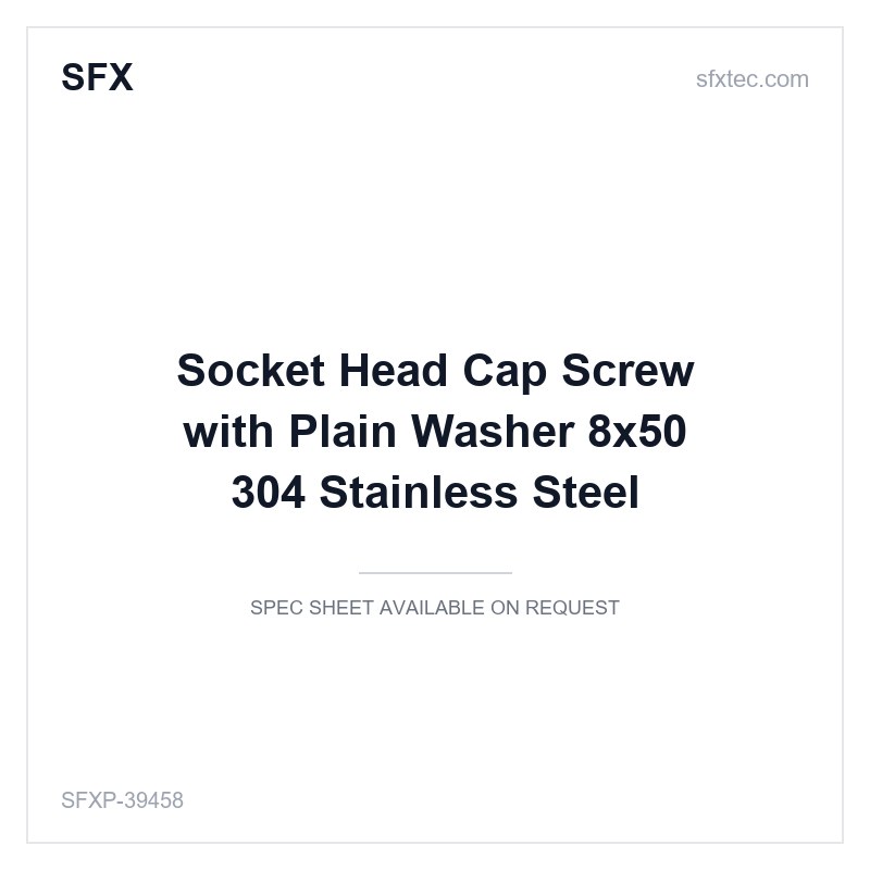 Socket Head Cap Screw with Plain Washer Φ8x50 304 Stainless Steel