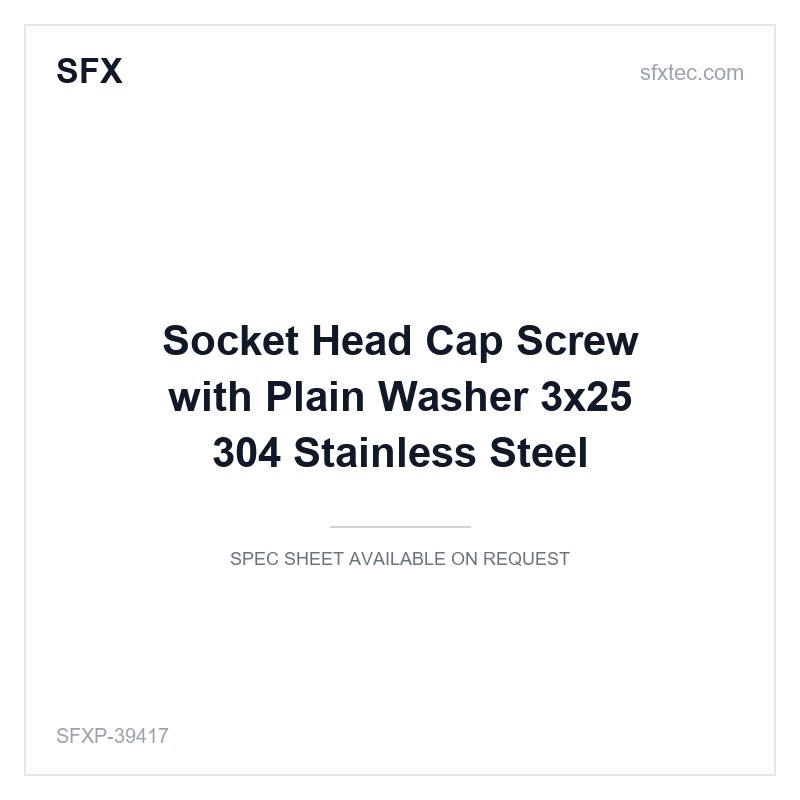Socket Head Cap Screw with Plain Washer Φ3x25 304 Stainless Steel