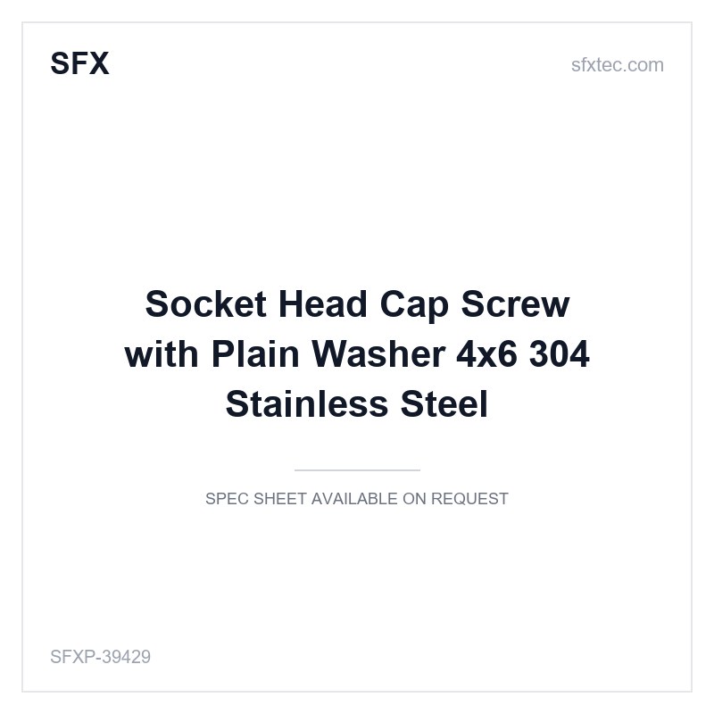 Socket Head Cap Screw with Plain Washer Φ4x6 304 Stainless Steel
