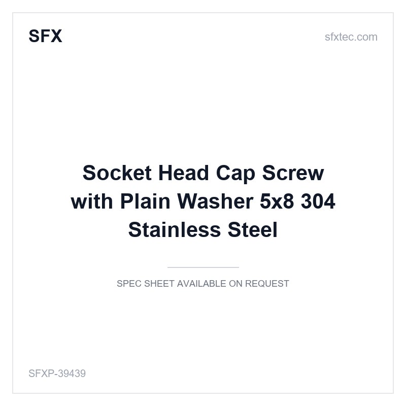 Socket Head Cap Screw with Plain Washer Φ5x8 304 Stainless Steel