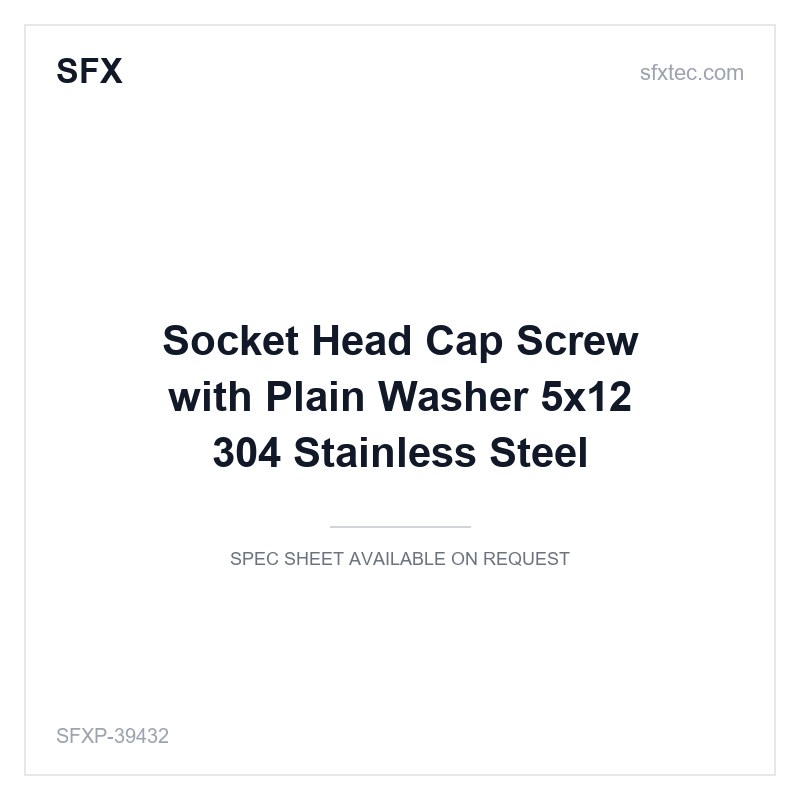 Socket Head Cap Screw with Plain Washer Φ5x12 304 Stainless Steel