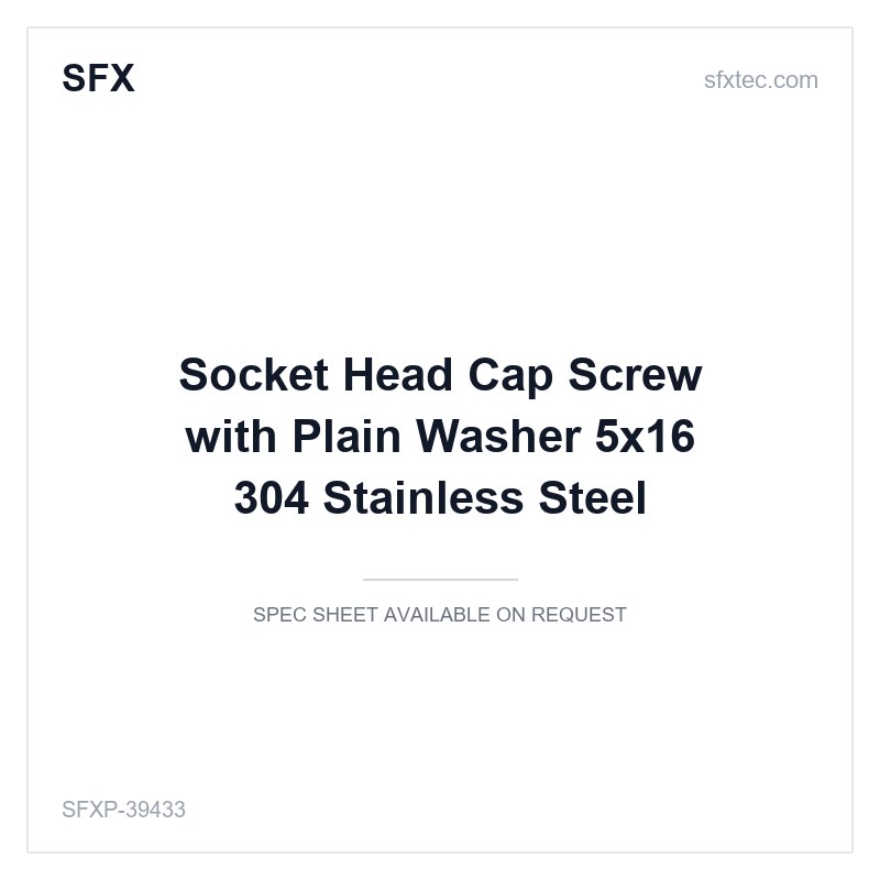 Socket Head Cap Screw with Plain Washer Φ5x16 304 Stainless Steel