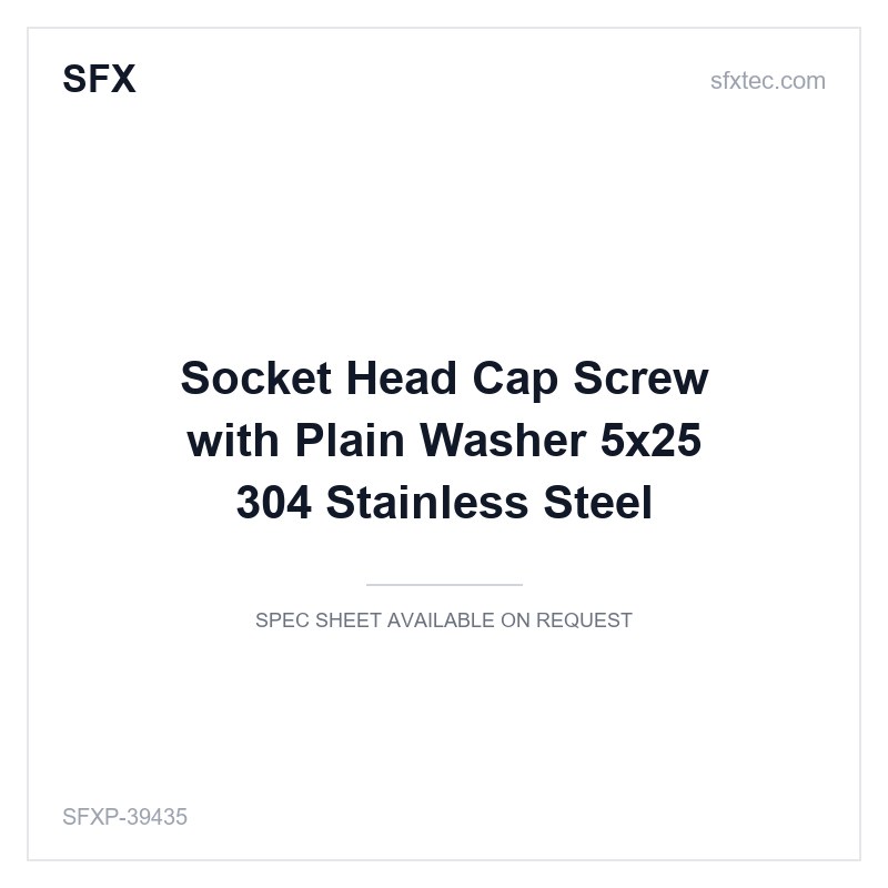Socket Head Cap Screw with Plain Washer Φ5x25 304 Stainless Steel