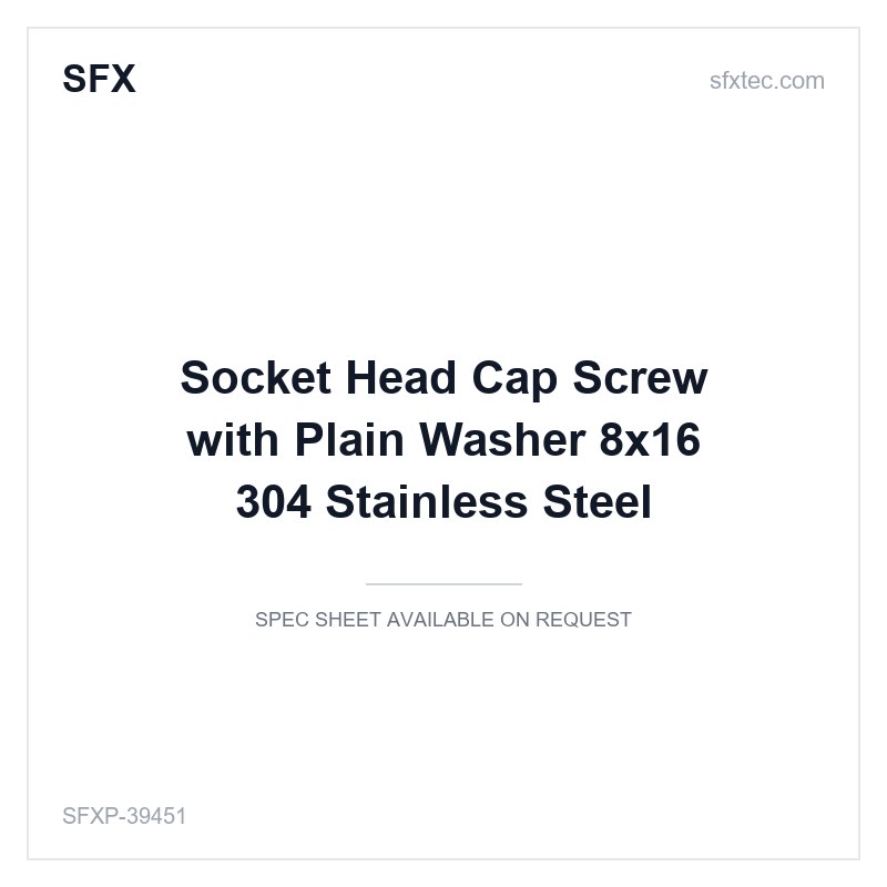 Socket Head Cap Screw with Plain Washer Φ8x16 304 Stainless Steel