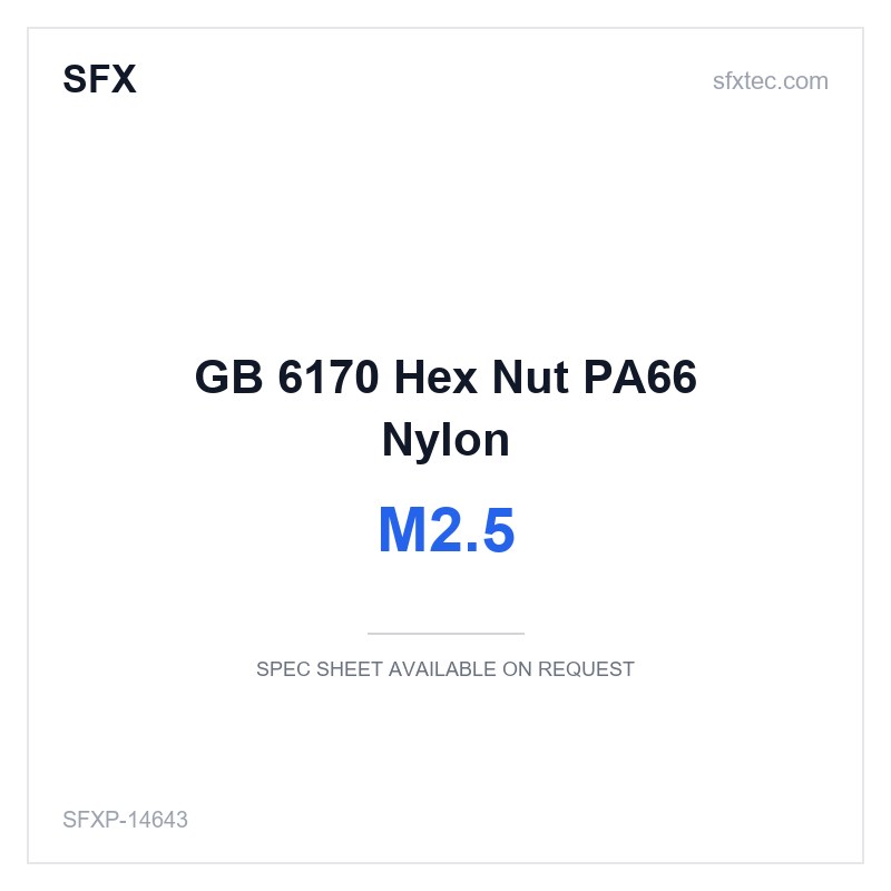 GB 6170 Hex Nut M2.5 PA66 Nylon