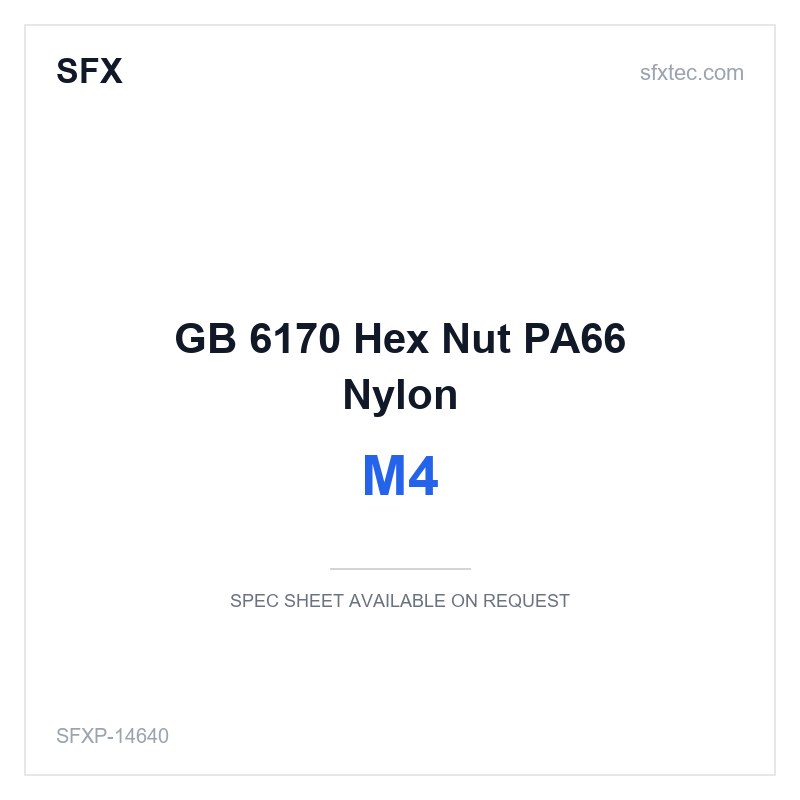 GB 6170 Hex Nut M4 PA66 Nylon