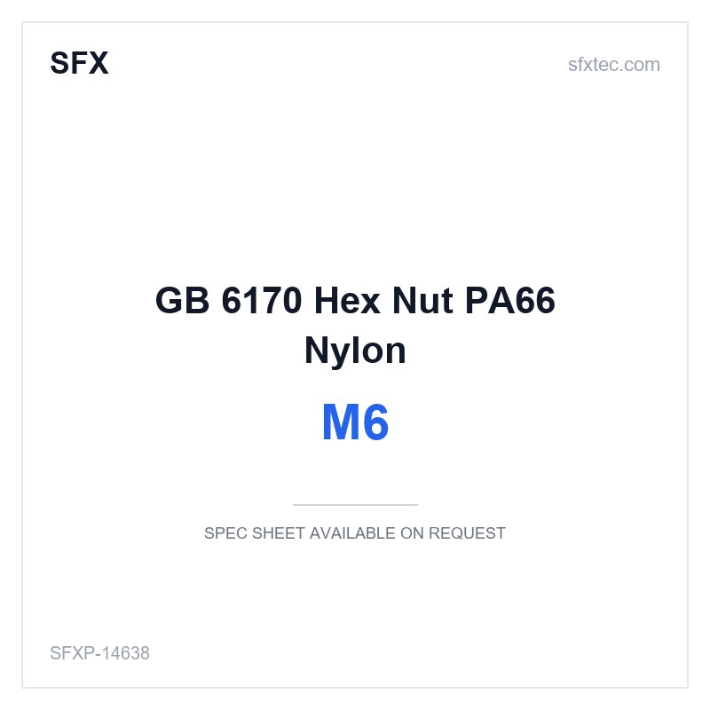 GB 6170 Hex Nut M6 PA66 Nylon