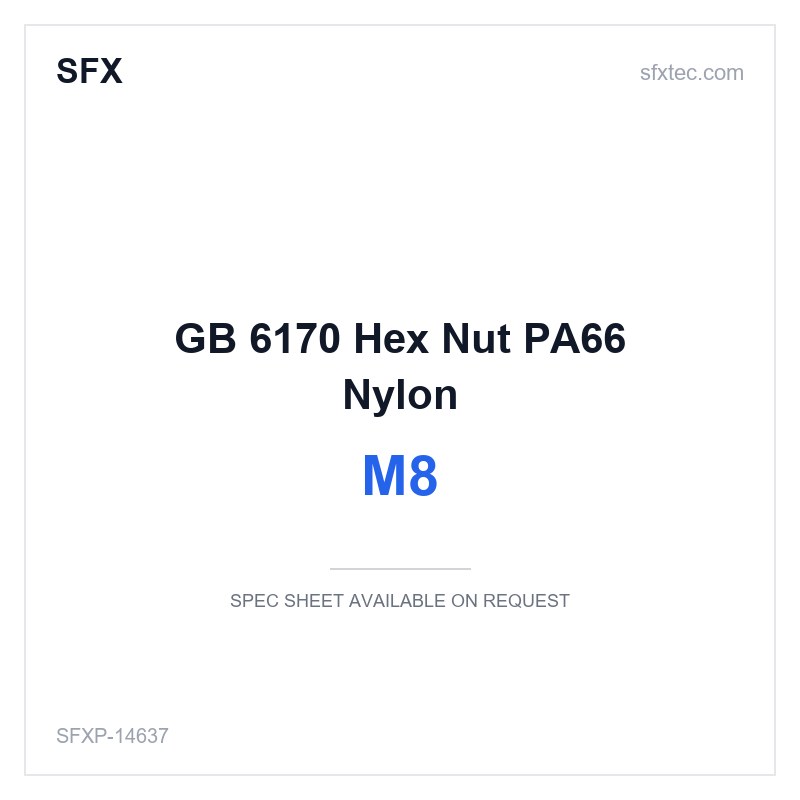 GB 6170 Hex Nut M8 PA66 Nylon