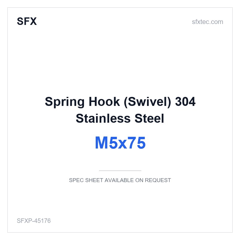 Spring Hook (Swivel) M5x75 304 Stainless Steel