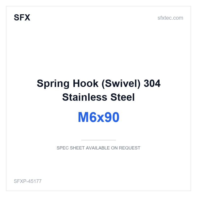 Spring Hook (Swivel) M6x90 304 Stainless Steel
