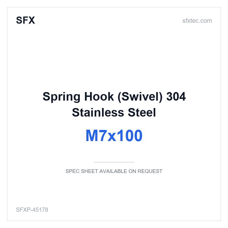 Spring Hook (Swivel) M7x100 304 Stainless Steel