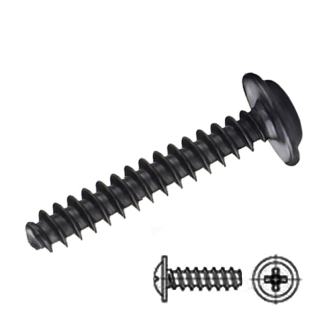 Cross Recess Pan Head Washer Self-Tapping Screw Flat Tail (PWB) M1.4x6 Carbon Steel