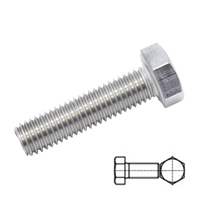UN Hex Head Bolt 3/8 304 Stainless Steel