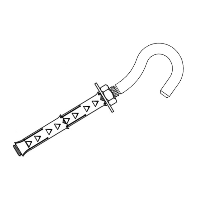 Aerated Concrete Anchor - Toggle Hook M10x150 Q235 Carbon Steel